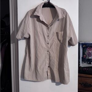 Men's Beige Short Sleeve Shirt
